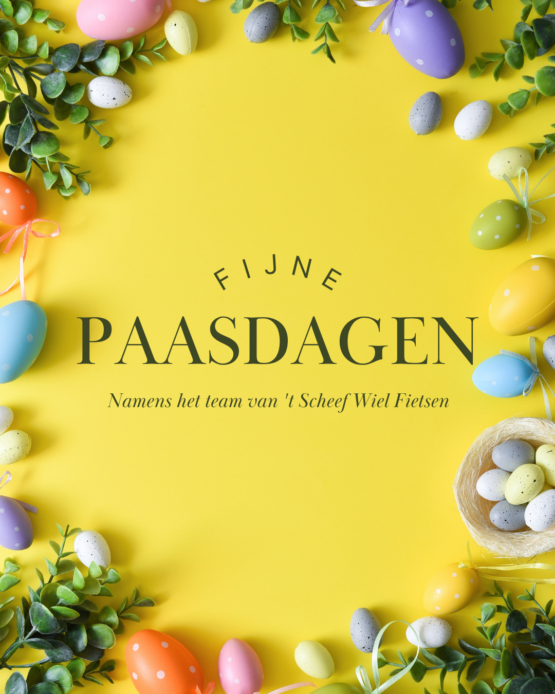 Yellow Minimalist Easter Wishes Instagram Post